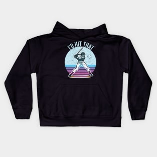 I'd hit that retro baseball lover design Kids Hoodie